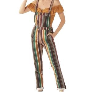 BDG Multicolor Striped Overalls a small